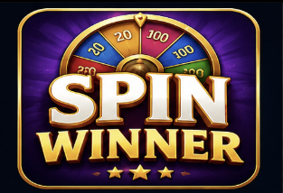 Spin Winner game featuring a colorful prize wheel and golden gaming graphics
