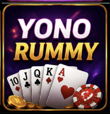 Yono Rummy game featuring playing cards, poker chips, and colorful gaming graphics