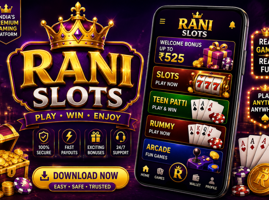 Rani Slots game featuring colorful slot reels and royal gaming graphics